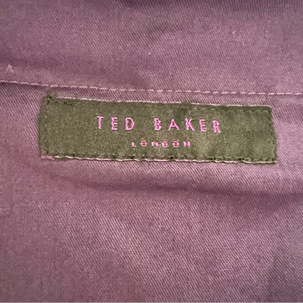 TED BAKER London Wool Plaid Trousers 33R Union Made Canada Grey Windowpane - Picture 8 of 11